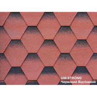 UNI STRONG Битумная черепица сота 3.0 м2 красный оттен.