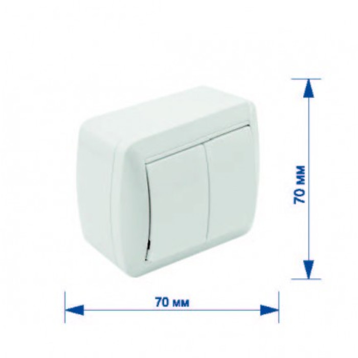 Выключатель RIGHT HAUSEN BERTA 2-й наружный белый IP54 HN-013021 (10/120) купить в Днепре