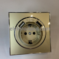 Розетка RIGHT HAUSEN LAURA 2-а внутр. золото HN-015098 (10/120)