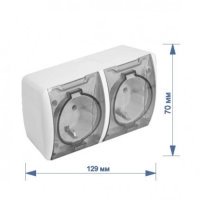 Розетка RIGHT HAUSEN BERTA 2-а зовн. з/з з кришкою біла IP54 HN-013051 (5/60) купити у Дніпрі