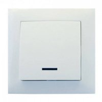 Вимикач RIGHT HAUSEN VELENA 2-й внутр. з підсв. білий HN-011051 (10/120) купити у Дніпрі