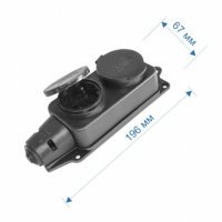 Колодка RIGHT HAUSEN Waterproof 2-а з/з чорна IP44 HN-084022N (50ящ) купити у Дніпрі