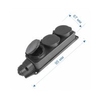 Колодка RIGHT HAUSEN Waterproof 3-а з/з чорна IP44 HN-084032N (36ящ) купити у Дніпрі