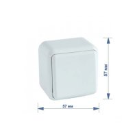 Вимикач RIGHT HAUSEN ASTRA NV 1-й зовн. білий HN-017011 (10/100) купити у Дніпрі