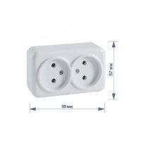 Розетка RIGHT HAUSEN ASTRA NV ТЕРМОПЛАСТ 2-а зовн. біла HN-017091 (12/120) купить в Днепре