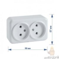 Розетка RIGHT HAUSEN ASTRA NV КЕРАМ. 2-а зовн. біла HN-017101 (12/120) купить в Днепре
