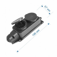 Колодка RIGHT HAUSEN Waterproof 2-а з/з черная IP44 HN-084022N (50ящ)