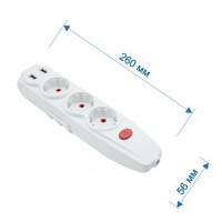 Колодка RIGHT HAUSEN KRIS 3-а з/з вим та USB HN-082301 (57ящ)