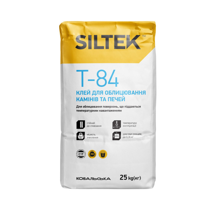 Клей Siltek Т-84 (25кг) для облицовки каминов и печей купить в Днепре