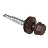 Саморез кровельный 4,8х35 RAL 8017 (250 шт) коричневый
