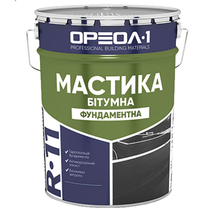 Мастика бітумна ОРЕОЛ "Фундаментна" (12кг) купити у Дніпрі