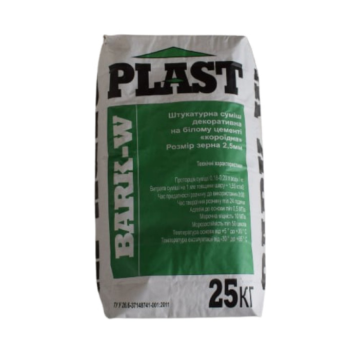 Штукатурка "короед" белый PLAST Bark- W (25кг) купить в Днепре