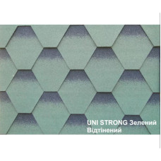 UNI STRONG Битумная черепица сота 3.0 м2 зелений оттен.