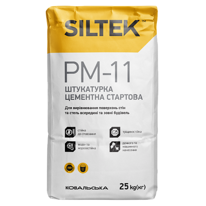 Штукатурка SILTEK P-11 (цементна стартова) 25кг купити у Дніпрі