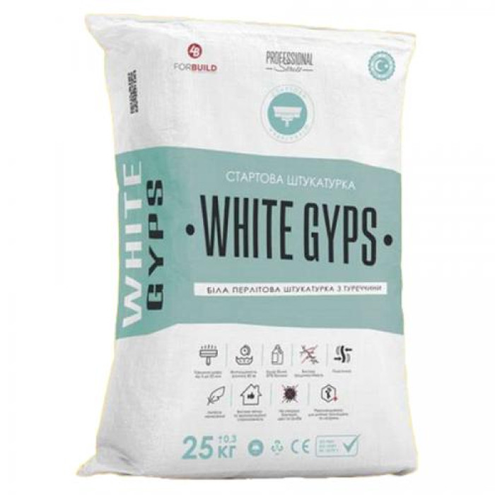 Штукатурка WHITE GYPS Турция (25 кг) купить в Днепре
