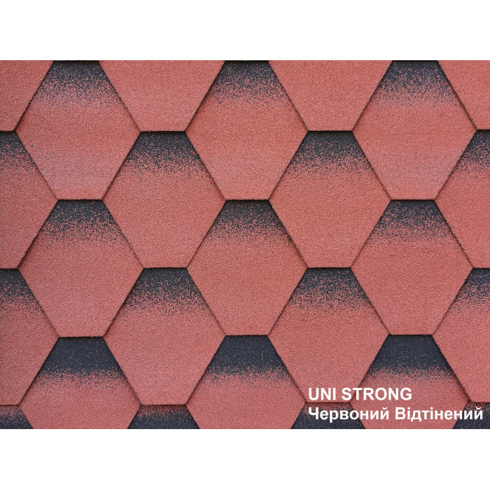 UNI STRONG Битумная черепица сота 3.0 м2 красный оттен. купить в Днепре