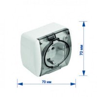 Розетка RIGHT HAUSEN BERTA 1-а зовн. з/з з кришкою біла IP54 HN-013041 (10/120)
