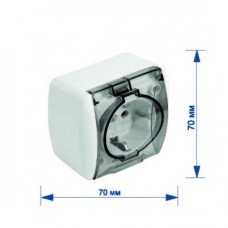 Розетка RIGHT HAUSEN BERTA 1-а зовн. з/з з кришкою біла IP54 HN-013041 (10/120)