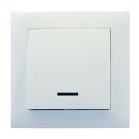 Выключатель. RIGHT HAUSEN VELENA 1-й внутр. з підсв. білий HN-011021 (10/120)