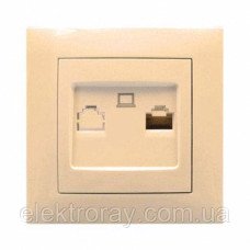 Розетка RIGHT HAUSEN VELENA 1-а комп. крем HN-011113 (10/120)