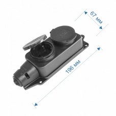 Колодка RIGHT HAUSEN Waterproof 2-а з/з черная IP44 HN-084022N (50ящ)