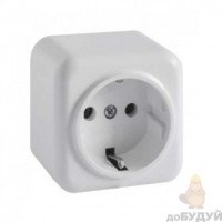Розетка RIGHT HAUSEN ASTRA NV КЕРАМ. 1-а зовн. біла HN-017061 (12/120)