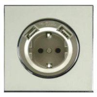 Розетка RIGHT HAUSEN LAURA 1-а внутр. золото з/з+2USB HN-015248 (10/120)