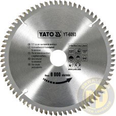 Диск пильний по дереву YATO 210*30*3,2*2,2мм