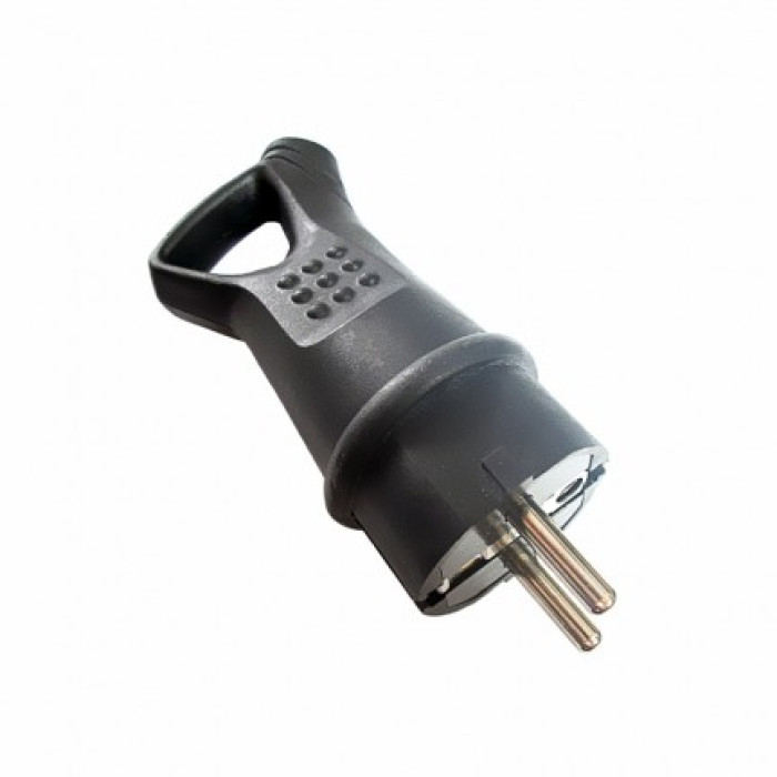 Вилка RIGHT HAUSEN Waterproof пряма з/з з кільцем чорна IP44 HN-021082N (24/240) купить в Днепре